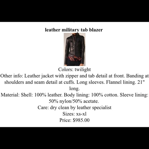 L.A.M.B. Leather Military/ Moto Jacket dark Navy - Picture 8 of 8